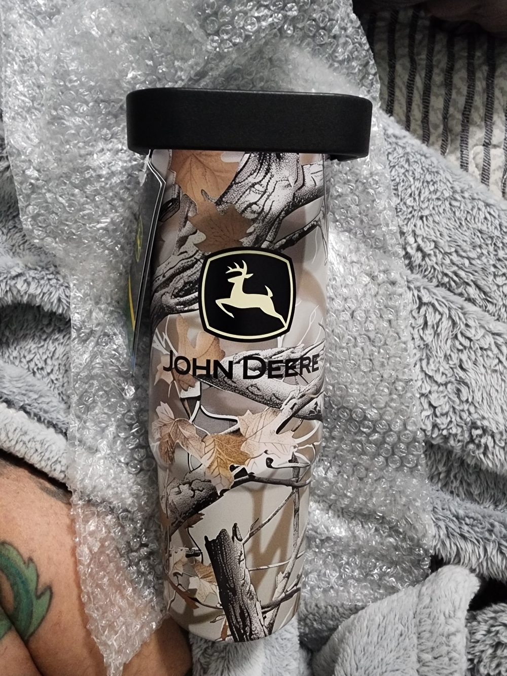 John Deere Camo Travel Tumbler - Tan, Brown, Black